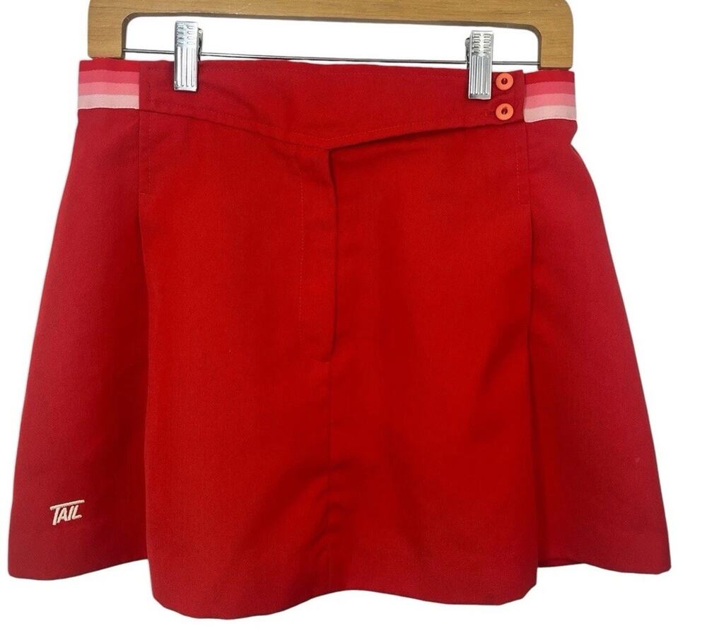 Vtg Tail Women's Tennis Red Skirt Mini A-Line Preppy Old Money Sporty 13/14